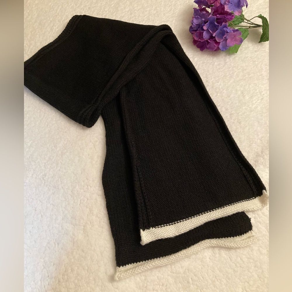 Kate Spade Black Jersey Knit Scarf